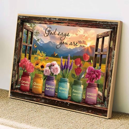Scenery and Flowers Paint by Numbers Kit for Adults Canvas, Frameworkless | Easy Adult Paint by Number Kits on Canvas DIY Scenery Flowers Painting for Beginners Art by Numbers for Home Wall Decor Gift - color: YH03221