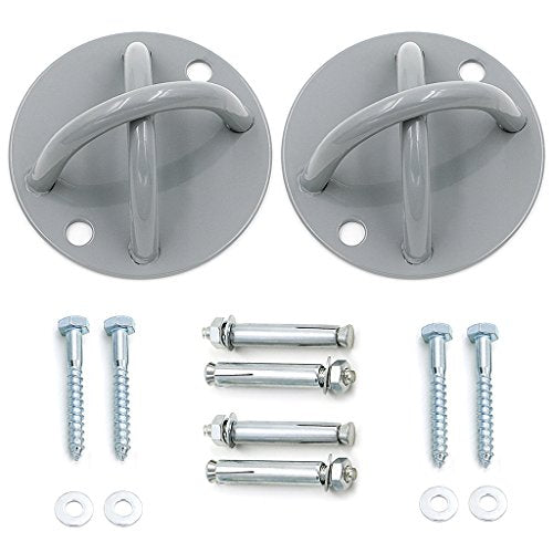 Hipiwe 2Pcs Wall Mount Bracket for Suspension Straps Ceiling Anchor Hooks | Ceiling Mount Bracket for Gymnastic Rings, Aerial Yoga Swing, Body Weight Strength Training Systems - color: 2 Pcs