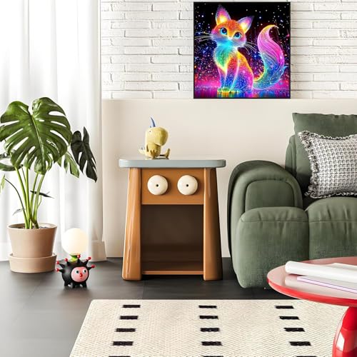 Shouruihua Diamond Painting Kits for Adults, Fox Diamond Art Kits | Cute Animal, Gem Art, Diamond Dotz Kits, Diamond Dots, Full Round Drill Diamond Painting Kits for Adults, 11.8x11.8 in - color: Fox