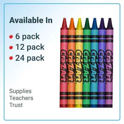 Cra-Z-Art Crayons, Bulk Pack, 24 Count, 24 Packs of Crayons, Bulk School Supplies for Classroom, Back to School Essentials - size: 24 Count (Pack of 24)