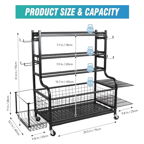 STUFFSTASH Dumbbell Rack for Home Gym, Heavy Duty Weight Rack for Dumbbells, Adjustable Dumbbell Stand with Storage, 700LB Capacity Gym Equipment Organizer with Wheels