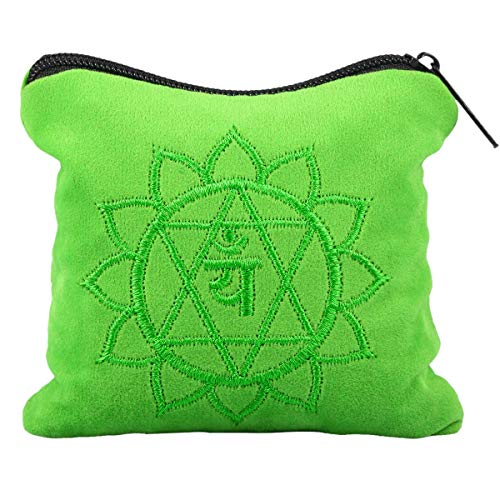 SUNYIK Natural Rose Quartz Tumbled Chips Stones with Heart Chakra Pillow | 0.5LB/230g Crushed Crystal Quartz Chips for 7 Chakra Healing Meditation Yoga Reiki Energy Balancing - color: Pink/Green