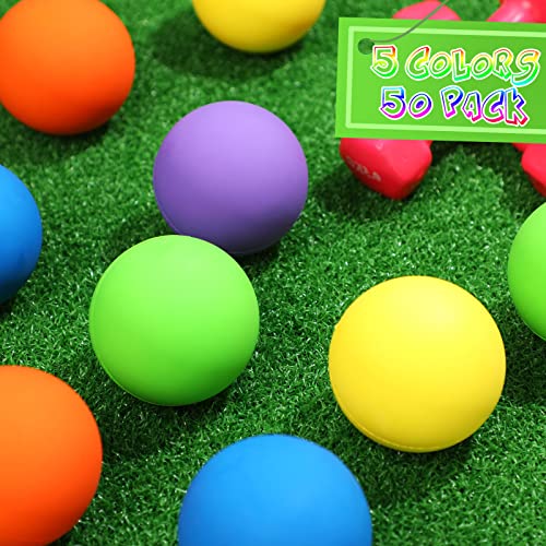 Sosation 50 Pcs Lacrosse Ball Bulk 2.5 Inch Soft Rubber Lacrosse Ball - color: Bright Color