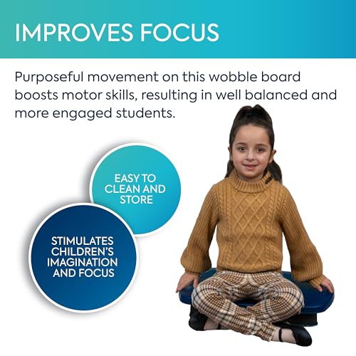 Bouncyband Bouncy Board Sensory Tool – Sensory Board Lets Kids Expel Energy to Boost Focus – Ideal for the Classroom or at Home – 21.75” x 15.75” x 4.3” Balance Board Holds Kids Up to 180lbs