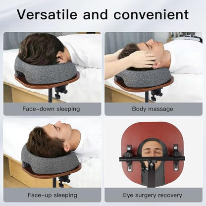 Massage Headrest for Bed Sofa Home Massage Stand with Memory Foam Face Pillow, Bedside Home Massage Bed, 17.7-31inch Height Adjustable Easy to Install Recovery After Eey Surgery