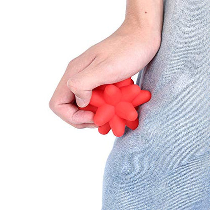 Diohce Spiky Massage Ball, Acupoint Physical Massage Balls, for Foot Massage, Deep Tissue Massage Ball, Point Plantar Fasciitis Relief (Red)