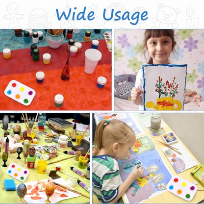 20 PCS White Paint Tray Palettes, Plastic Watercolor Paint Pallets with 6 Wells for Painting Party, DIY Craft and Art Painting