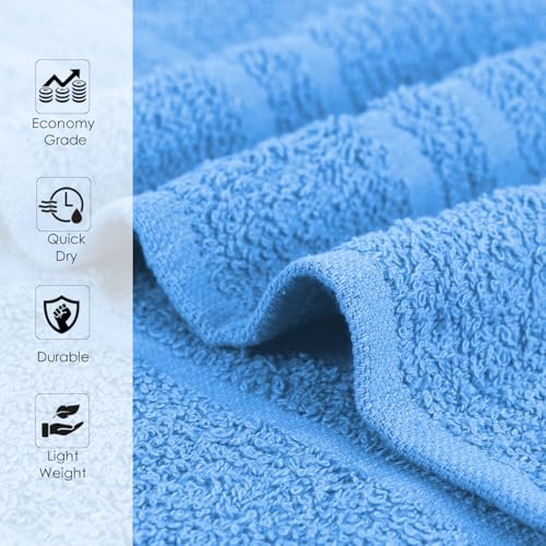 100% Cotton Salon Towel Set of 24|400 GSM|Soft Hand Towel|Bulk Hand |Cotton Salon Towels|Ideal for Spa Gym Bathroom Hotel|Absorbent||Not Bleach Proof|Quick Dry|Hand Towel 16 x 27 in|Blue - color: Blue, size: HAND TOWEL PACK OF 24 16X27