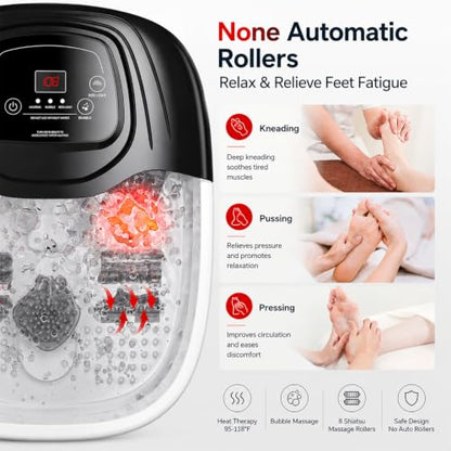 Foot Soaking Tub, Foot Spa Bath Massager with Heat, Bubbles