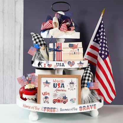 OOTSR Patriotic Stencils for Painting, 28 PCS 4th of July Reusable Stencil Templates for Cookie Cake Scrapbooking Wood Drawing, American Independence Day Stencil for Art Projects DIY Decoration