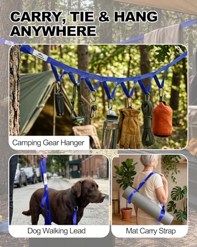 Trideer Non-Elastic Stretching Strap with Loops for Physical Therapy & Rehab, Knee Hip Leg ROM Post-Surgery, Yoga Strap for Stretching, Leg Lifter Strap Mobility Aid, Hamstring Calf Back - color: Royal Blue/75"x1"