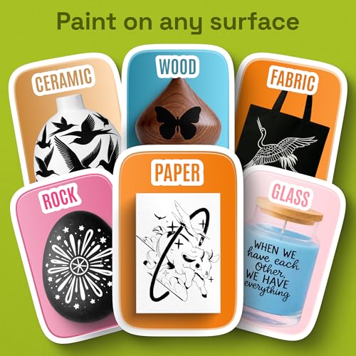 ARTISTRO 5 Black Dual-Tip Acrylic Paint Marker Pens for Drawing | For Fabric, Rock, Glass, Wood, & Molds, Arts & Crafts Gift for Adults, Teens, & Kids, Classroom Must Haves & School Supplies