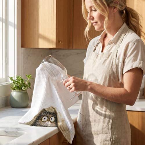 4 Pcs Funny Cat Kitchen Towels, Cute Cats Gifts Reusable Hand Towels-09 - color: Multi 1626