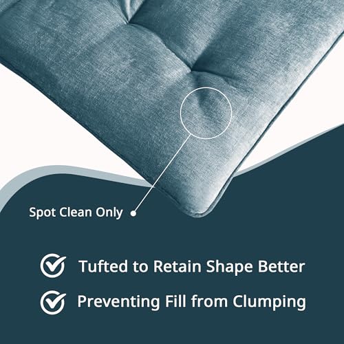 Intelligent Design Foldable Lightweight Lounge Floor Pillow 27" x 74" Aqua | Edelia Poly Chenille Soft Sheen Cushion, Tufted Seat for Meditation, Game Playing, Yoga, Reading with Travel Wrap - color: Aqua