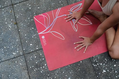 YOGA DESIGN LAB | The Combo Yoga Mat | 2-in-1 Mat+Towel | Eco Luxury | Ideal for Hot Yoga, Power, Bikram, Ashtanga, Sweat | Studio Quality | Includes Carrying Strap! - color: Iris, size: 5.5mm