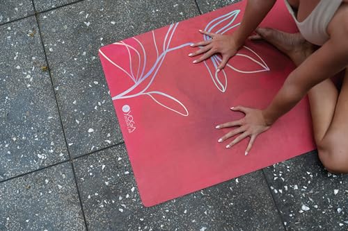 YOGA DESIGN LAB | The Combo Yoga Mat | 2-in-1 Mat+Towel | Eco Luxury | Ideal for Hot Yoga, Power, Bikram, Ashtanga, Sweat | Studio Quality | Includes Carrying Strap! - color: Iris, size: 5.5mm