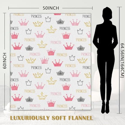 Pink Crown Blanket,Cute Soft Lightweight Throw Blanket for Sofa Couch Bed Room 50x60 inch - color: Crown