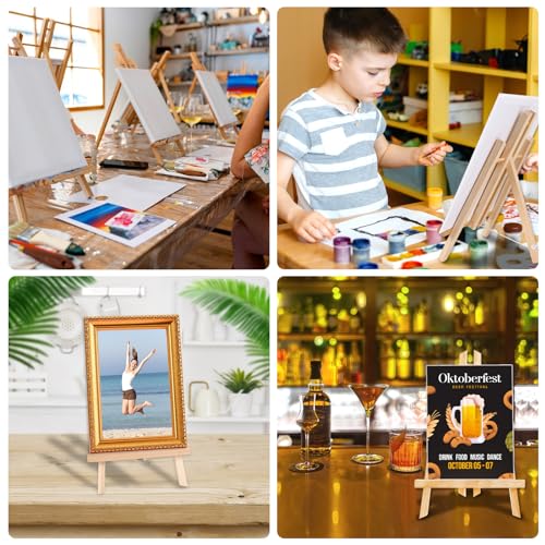 AROIC Wood Easels, Easel Stand for Painting Canvases, Art, and Crafts. (11.8 inch, 10 Pack), Tripod, Painting Party Easel, Kids Student Table School Desktop, Portable Canvas Photo Picture Sign Holder. - style: 11.8"-10p