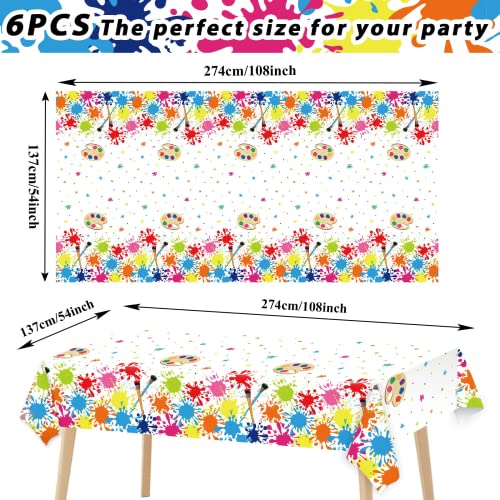 gisgfim 3 Pcs Art Party Decorations Art Paint Party Tablecloth Decoration Supplies Plastic Arts Parties Table Cover Artist Birthday Parties Decor for Kids 105 x 54 inch