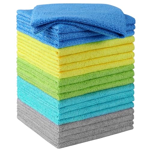HOMEXCEL Microfiber Cleaning Cloth 20 PK, Towels for Cars, Multicolor - color: Multicolor