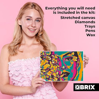 QBRIX Framed Diamond Art from Any Photo - Custom Diamond Painting Kit for Adults - Personalised Gem Art - DIY Craft Kit for Adults - Pop-Art - 8 x 12 inches - color: Pop-Art A4