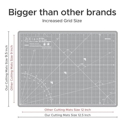 Elan Cutting Mat A4 Gray, Self Healing Cutting Mat 9x12 Inch, 5-Ply Craft Board Gray, Hobby Board for Crafts 9x12 Inch