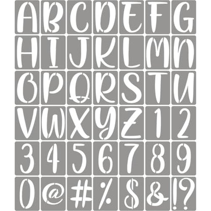 9 Inch Letter Stencils for Painting - 42 Pack Alphabet Letter Number Templates with Signs, Reusable Plastic Alphabet Stencils for Chalkboard Fabric Rock Wood Crafts Painting - size: 9 Inch