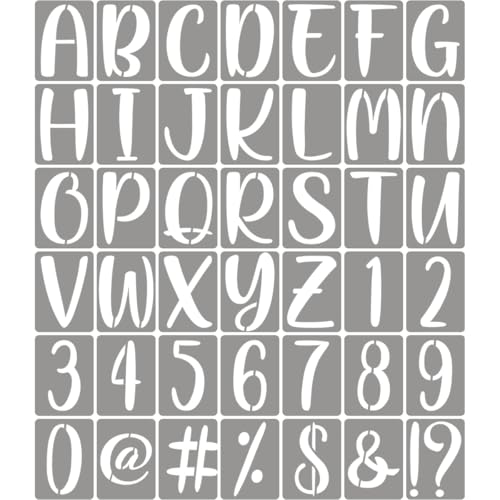 9 Inch Letter Stencils for Painting - 42 Pack Alphabet Letter Number Templates with Signs, Reusable Plastic Alphabet Stencils for Chalkboard Fabric Rock Wood Crafts Painting - size: 9 Inch