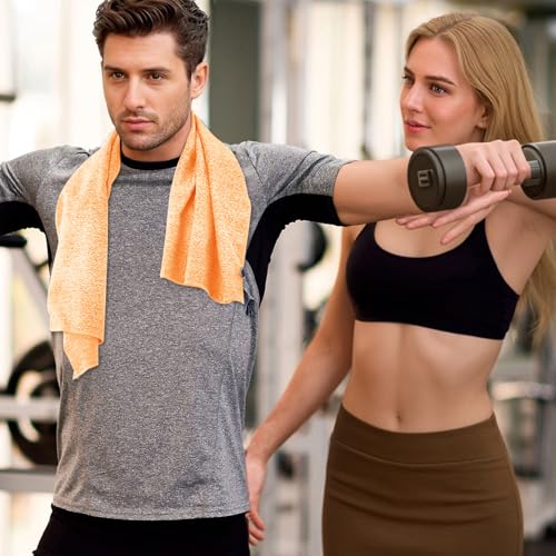 Microfiber Gym Towels - Quick Dry, Highly Absorbing, Silver ION Odor-Free Absorbent Fiber, for Men & Women - for Hot Yoga, Tennis, Running, Workout, Camping, Set of 6 Charcoal Gray (Mixed-Color Set)