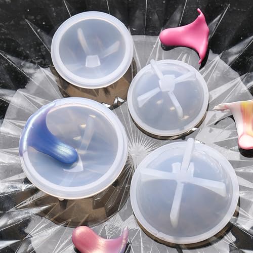 WANDIC 5 Pcs Sealing Wax Stamp Scrapers Spoon Shaped Ball Shaped Scrapers Mixing Scrapers Spoon Silicone Cleaning Tools for Sealing Glue Cleaning Tool - color: White