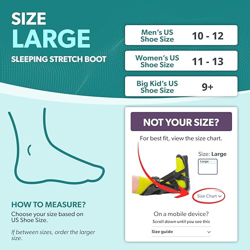 BraceAbility Sleeping Stretch Boot - Plantar Fasciitis Night Foot Splint Adjustable Achilles Tendonitis Brace for Fascia, Tendon and Calf Stretching, Heel and Bone Spur or Arch Pain Treatment (Large) - size: Large