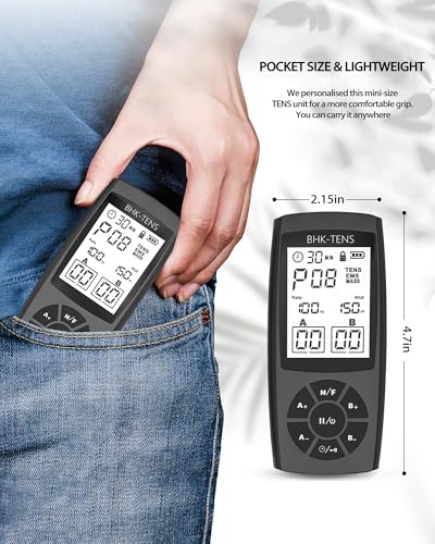 TENS Unit Muscle Stimulator for Pain Relief Therapy, 22 Modes EMS TENS Machine, Electronic Muscle Relaxer for Shoulder Pain Relief, Back Pain, Shoulder Neck Pain Relief - color: Black