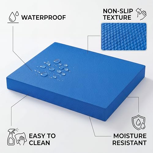 Stability Trainer Pad - Foam Balance Exercise Pad Cushion for Therapy, Yoga, Dancing Balance Training, Pilates,and Fitness (Blue)