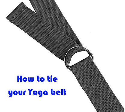 dimok Yoga Blocks and Strap Set - Foam Bricks 9x6x4 and 8FT Yoga Belt Metal D-Ring - High Density Premium Quality - color: 2grey