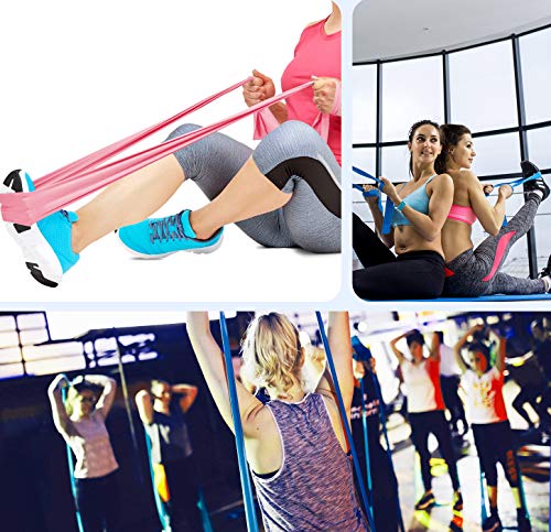 6 ft. Long Resistance Bands Set of 3, Premium Non-Latex Elastic Exercise Bands Exercise Stretch Bands for Any Exercise Physical Therapy, Yoga, Home,Outdoor, Gym Women Men