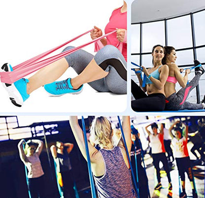 6 ft. Long Resistance Bands Set of 3, Premium Non-Latex Elastic Exercise Bands Exercise Stretch Bands for Any Exercise Physical Therapy, Yoga, Home,Outdoor, Gym Women Men