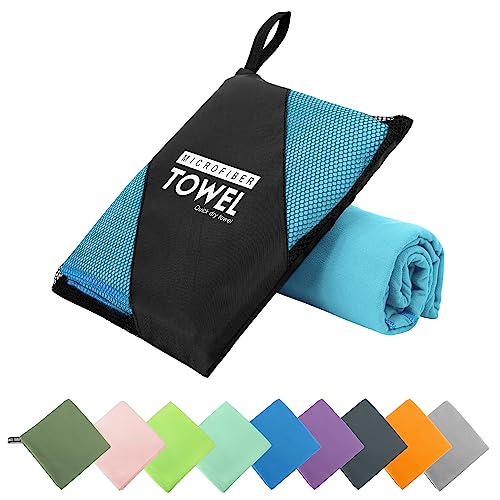 Microfiber Travel Towel, Quick Dry Camping & Gym Towel. Compact - color: Marineblue, size: XS:12"×24"