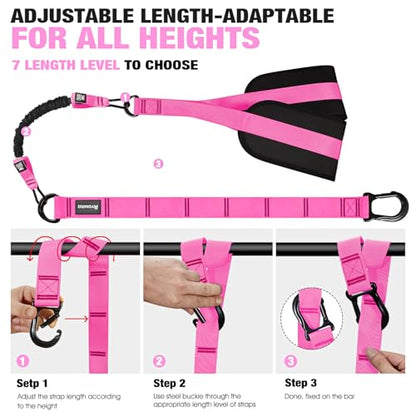 Ayombo Pull Up Assistance Bands, Resistance Bands for Pull Up Bar Workout, Adjustable Heavy Duty Pull Up Assist Equipment with 4 Assistance Bands, Home Gym Fitness Exercise Strength Training - color: Red