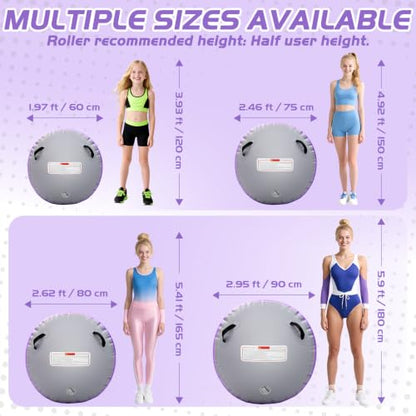 Inflatable Gymnastics Air Roller Barrel Purple 40 * 31.5inch - color: Purple, size: 40*31.5 Inch
