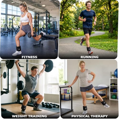 Fragraim Adjustable Ankle Weights for Women and Men, 1 Pair (2–10 lbs) - color: Black