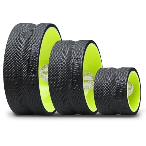 Back Roller Wheel - 3 Pack Yoga Foam Roller for Physical Therapy & Back Stretcher, Deep Tissue Massage for Pain Relief & Stretching | Green. - color: Green and Black
