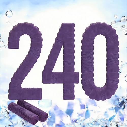 QBrand 240 Pack Cooling Towels, 40"x12" Ice Breathable Chilly Sweat Rag Microfiber Workout Rags for Gym Towels for Neck and Face for Yoga Golf Sport Running (PP-240) - color: Pp-240