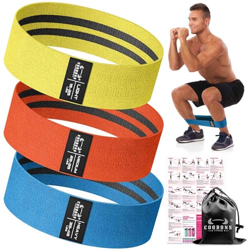 Fabric Resistance Bands for Working Out - color: Yellow