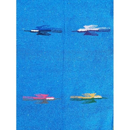 Open Road Goods 요가 담요 - 두꺼운 멕시코 썬더버드 담요 - 수제 및 요가를 위해 제작! - color: 아쿠아 블루