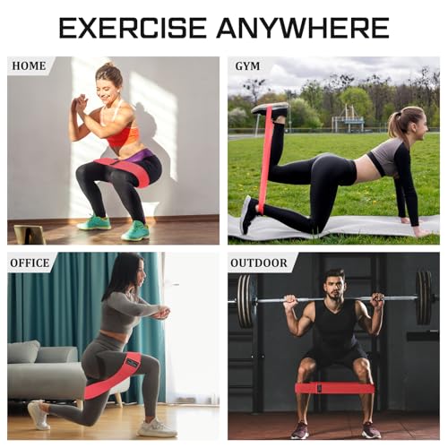 12 Pcs Fabric Resistance Bands for Working Out Non-Slip Booty Exercise Loop Bands for Women Men Glutes Hip Thigh Butt Yoga Pilates Fitness Gym, Light Medium Heavy - color: Red, style: Heavy Resistance