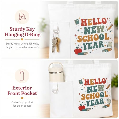 Teacher Tote Bags for Travel Shopping, Teacher Appreciation Gifts - color: Style-3