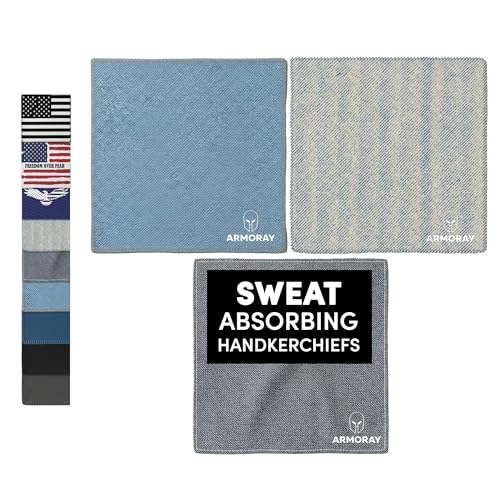 ARMORAY Sweat Absorbing Towel Handkerchief – Quick-Dry Microfiber Gym Towels for Face, Hands & Body – Workout Towel for Men, Sport Rag, Perfect for Tennis, Pickleball & Sauna Use by Women - color: Denim Drift ( 3 Pack)