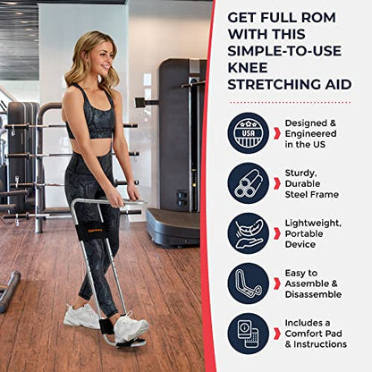 IdealKnee Knee Extension Device Knee Stretcher Knee Rehab Equipment 2 Pads | ACL & MCL Recovery Support, Knee Mobility Training, Therapy Rehab Use, Adjustable Extension Design, Supports Range of Motion