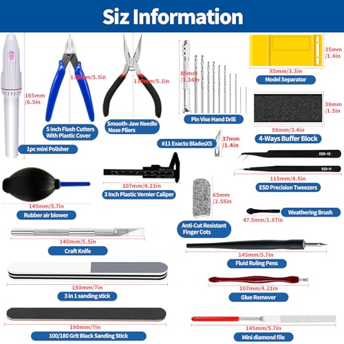 40Pcs Model Tools Kit, Modeler Basic Tools Craft Set Hobby Modeling Tools for Gundam Assembling Building Repairing and Fixing