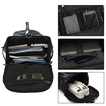 Kalesi Gym Duffle Bag Backpack 4-Way Waterproof with Shoes Compartment for travel Sport Hiking laptop - color: Starry Sky